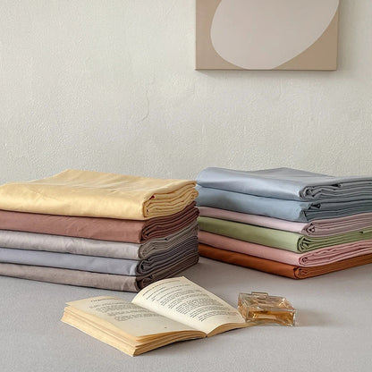 Reversible Cotton Bedding Set – satin finish, hotel closure