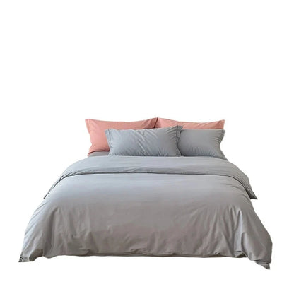 Reversible Cotton Bedding Set – satin finish, hotel closure