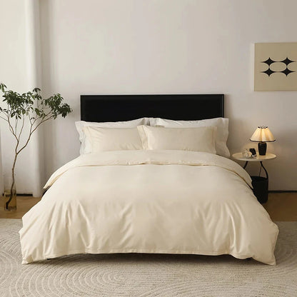 Reversible Cotton Bedding Set – satin finish, hotel closure