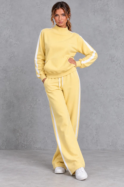 Set Women - Mock Neck Tracksuit with Side Stripes