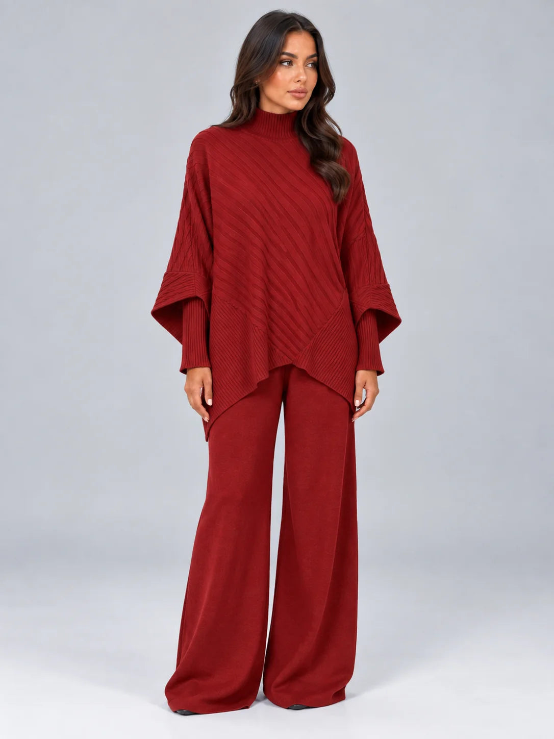 Set Women - Ribbed Knit Co-Ord Jumper and Trousers