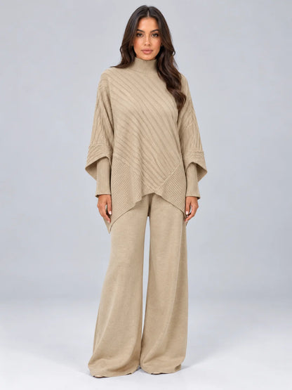 Set Women - Ribbed Knit Co-Ord Jumper and Trousers