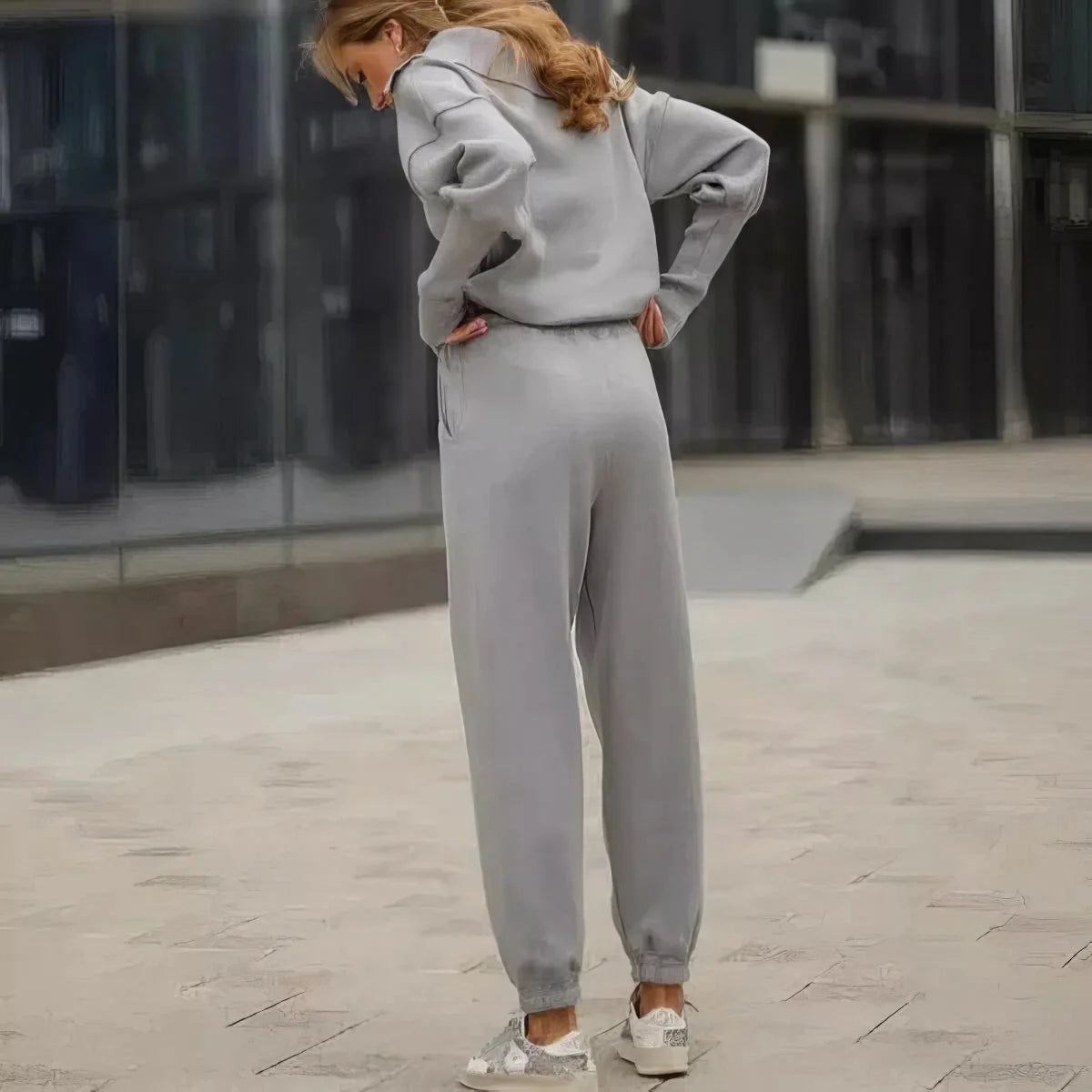 Set Women - Ribbed Lounge with Half-Zip Collar