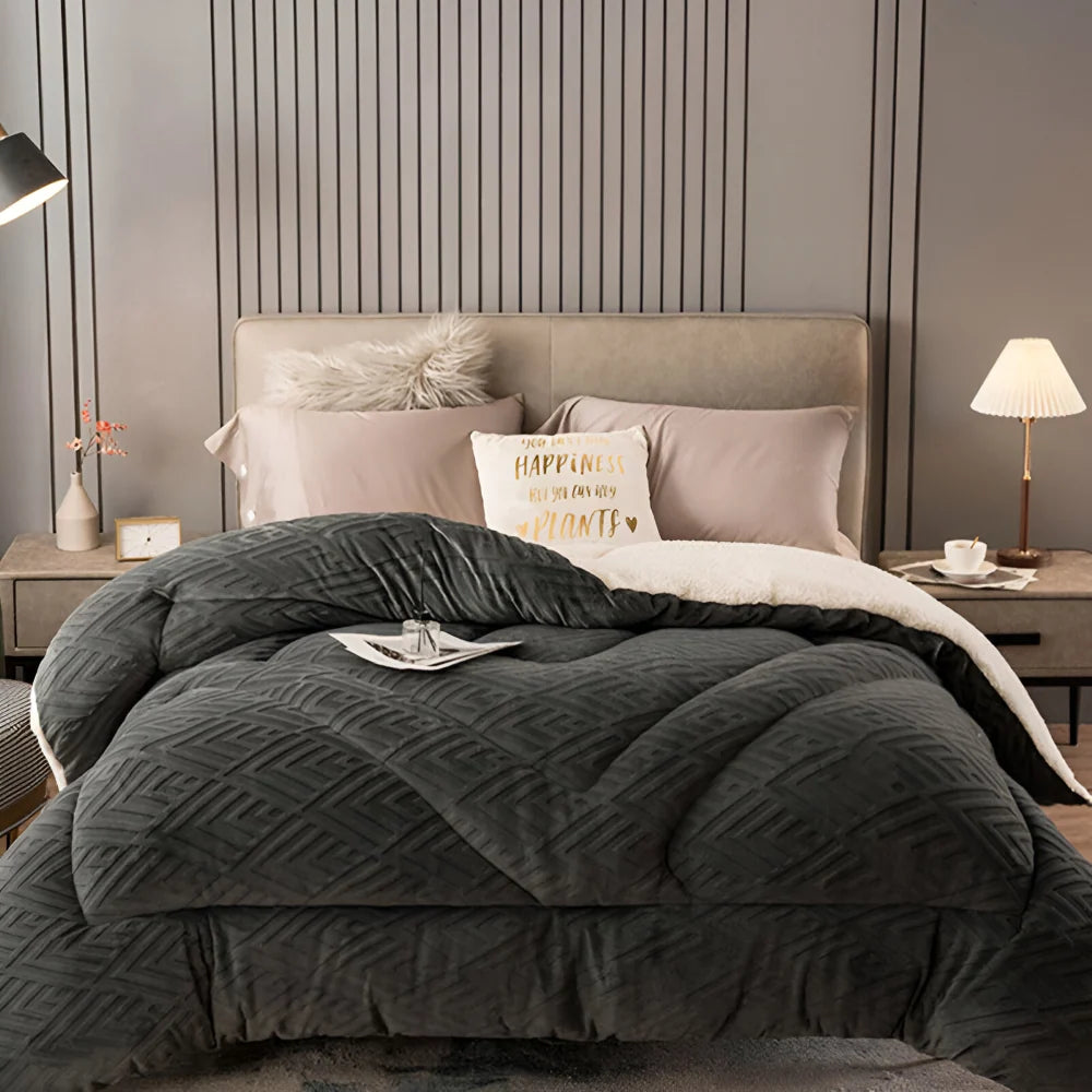 Sherpa Fleece Duvet – quilted microfibre fill, all seasons