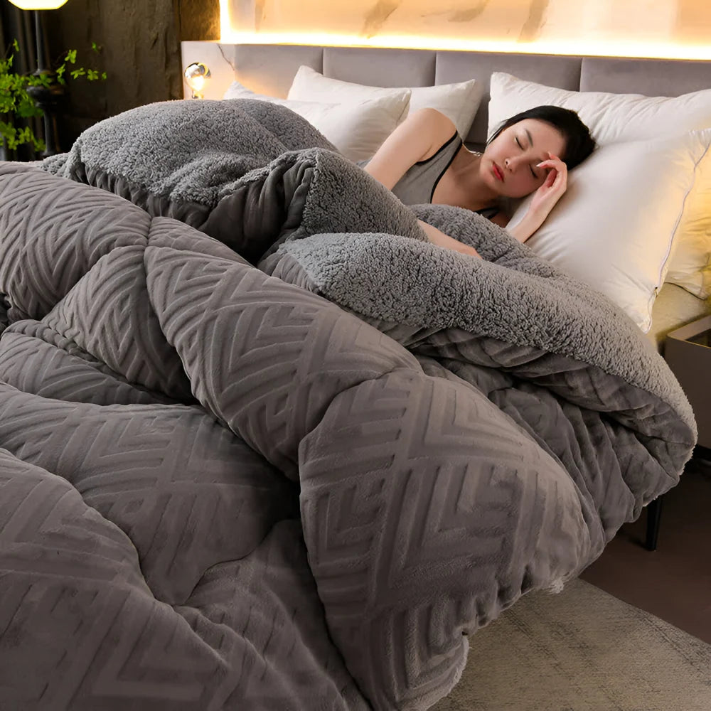 Sherpa Fleece Duvet – quilted microfibre fill, all seasons