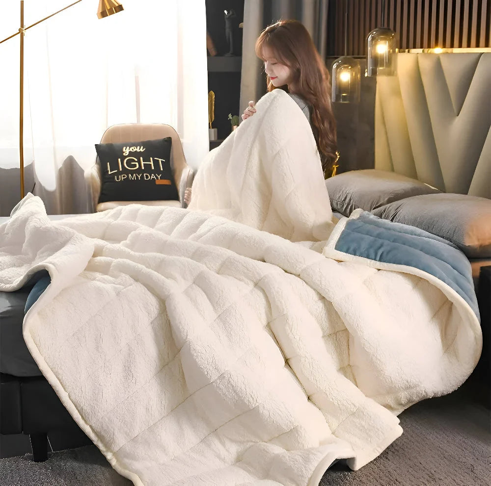 Sherpa Fleece Throw Blanket – soft, plush, lightweight, warm