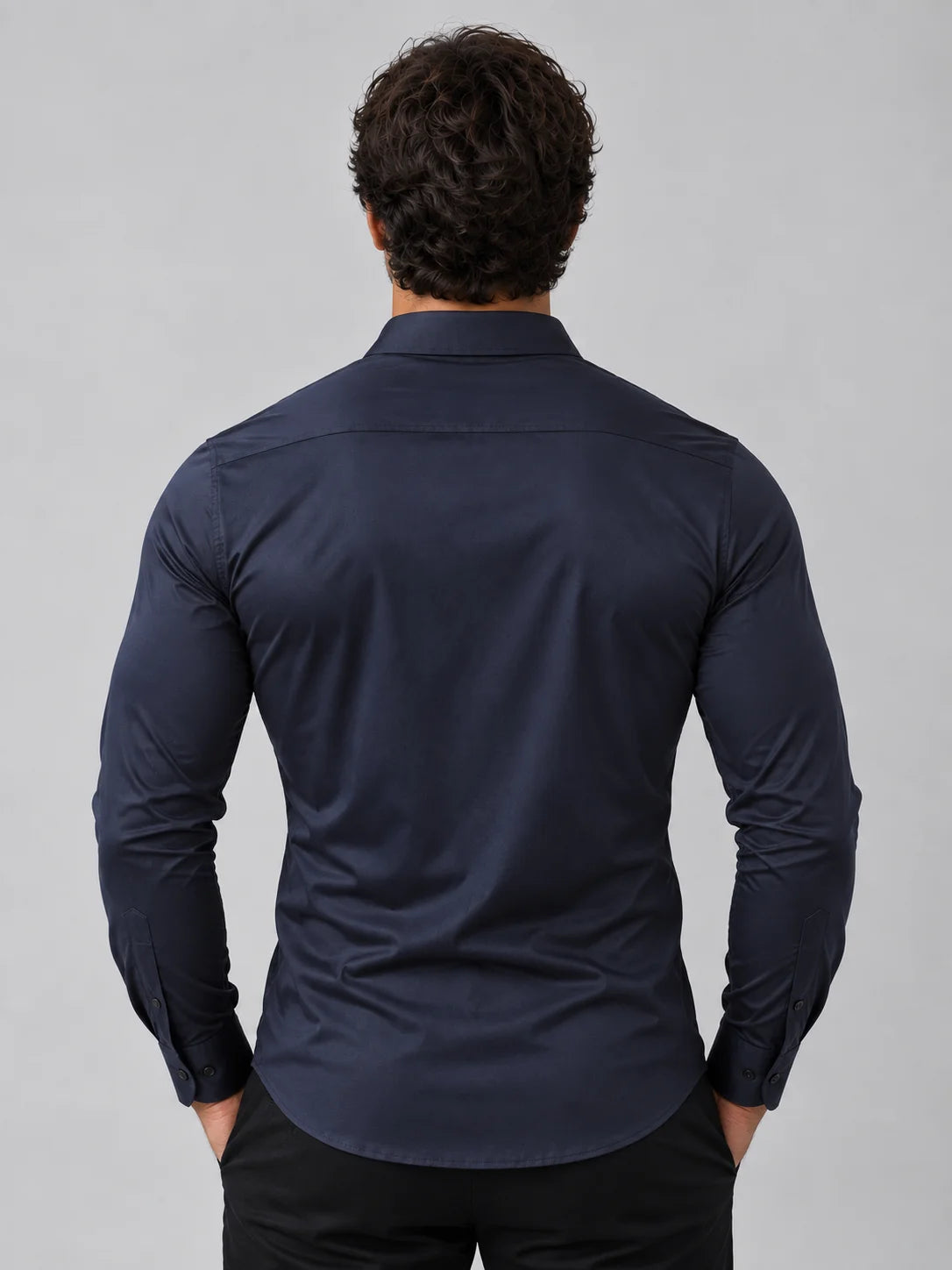 Shirt Men - Slim Fit Dress Shirt with Satin Look