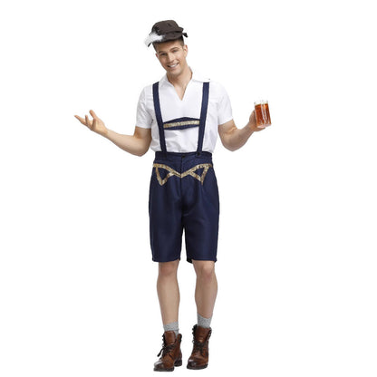 Shorts Men - Bavarian Trachten Shorts with Braces and Button Fly