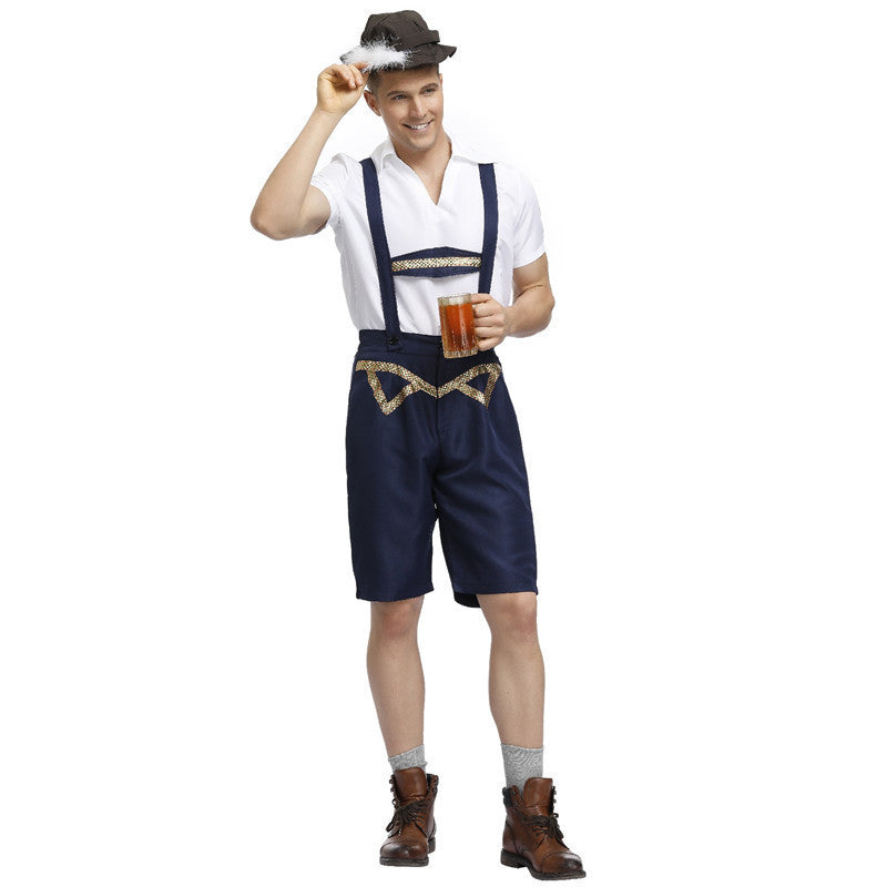 Shorts Men - Bavarian Trachten Shorts with Braces and Button Fly