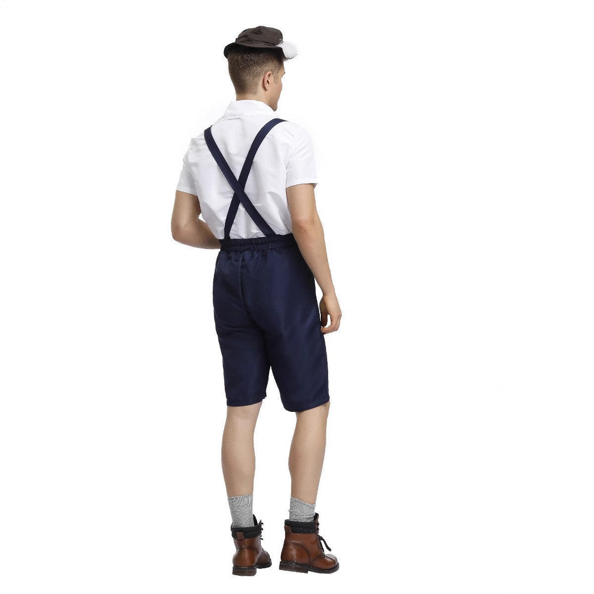 Shorts Men - Bavarian Trachten Shorts with Braces and Button Fly