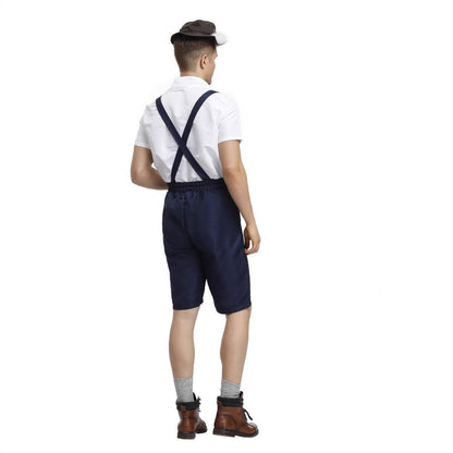 Shorts Men - Bavarian Trachten Shorts with Braces and Button Fly