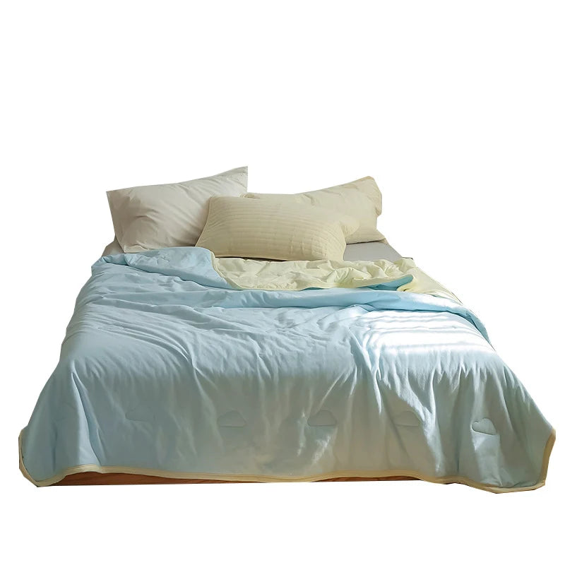 Sofa throw – reversible microfibre, lightweight two-tone blanket
