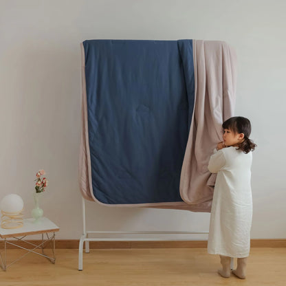 Sofa throw – reversible microfibre, lightweight two-tone blanket