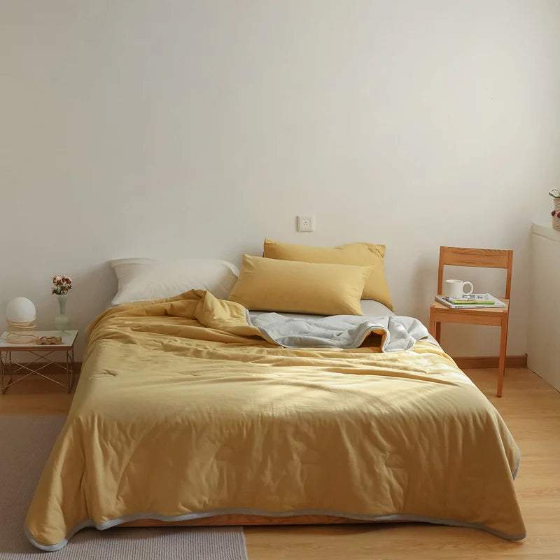 Sofa throw – reversible microfibre, lightweight two-tone blanket