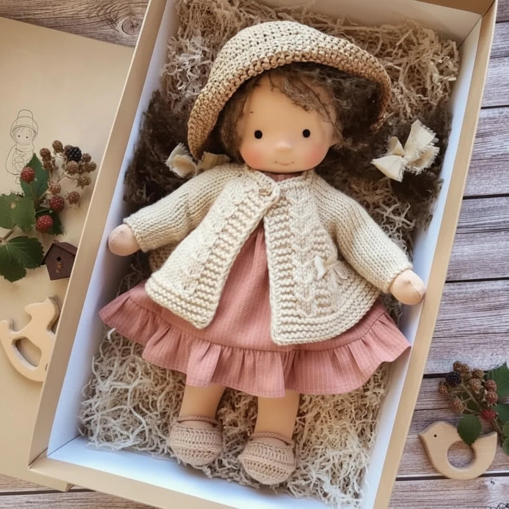 Soft Cotton Doll – Waldorf-style handmade toy, gentle playtime companion