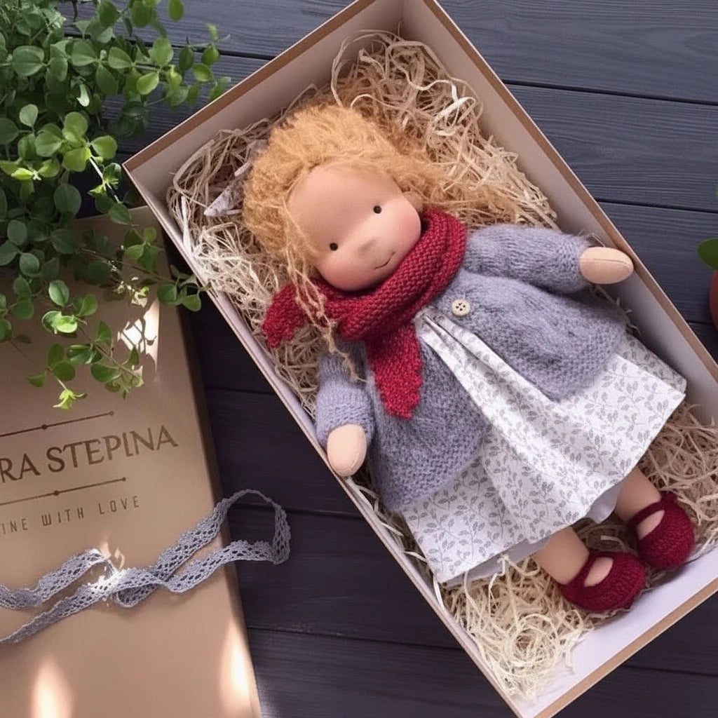 Soft Cotton Doll – Waldorf-style handmade toy, gentle playtime companion