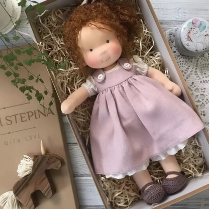 Soft Cotton Doll – Waldorf-style handmade toy, gentle playtime companion