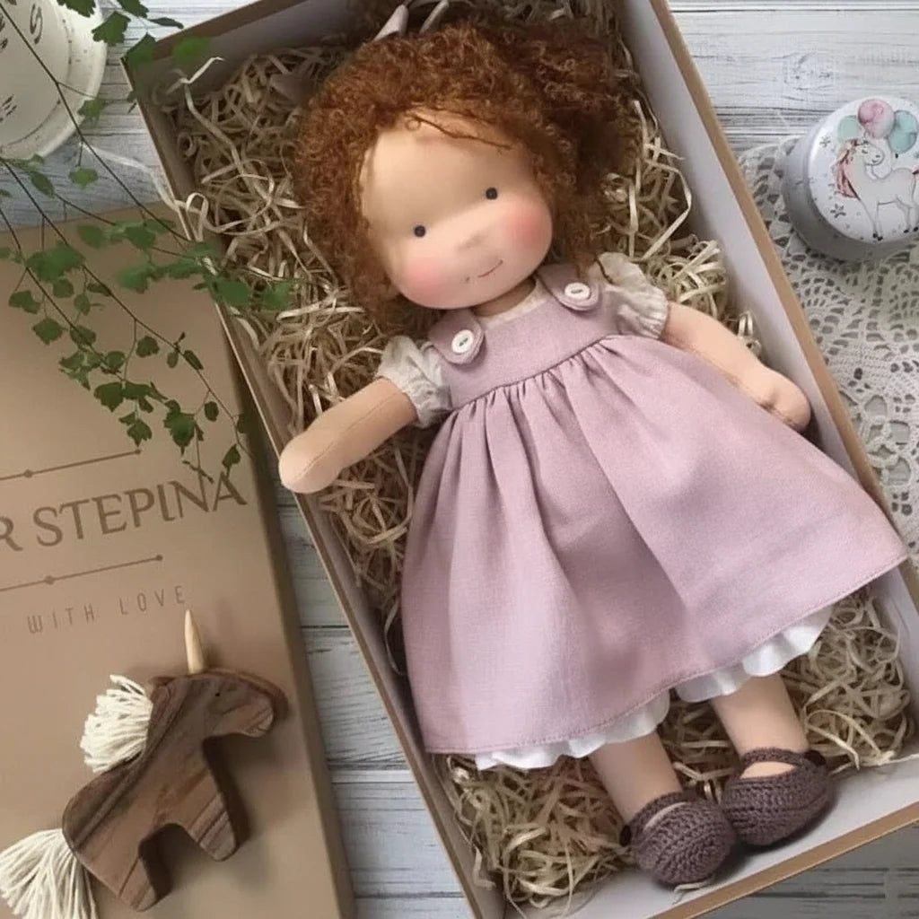 Soft Cotton Doll – Waldorf-style handmade toy, gentle playtime companion