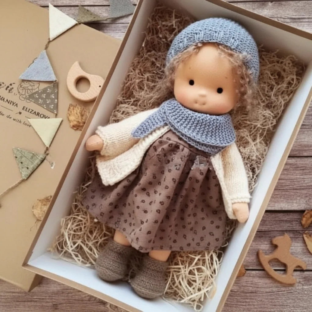 Soft Cotton Doll – Waldorf-style handmade toy, gentle playtime companion