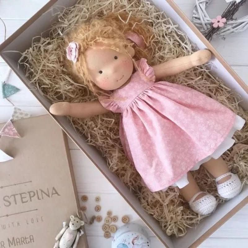 Soft Cotton Doll – Waldorf-style handmade toy, gentle playtime companion