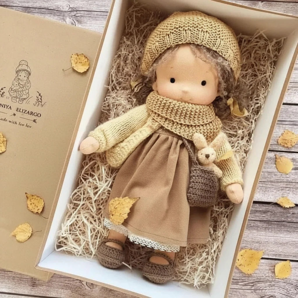 Soft Cotton Doll – Waldorf-style handmade toy, gentle playtime companion
