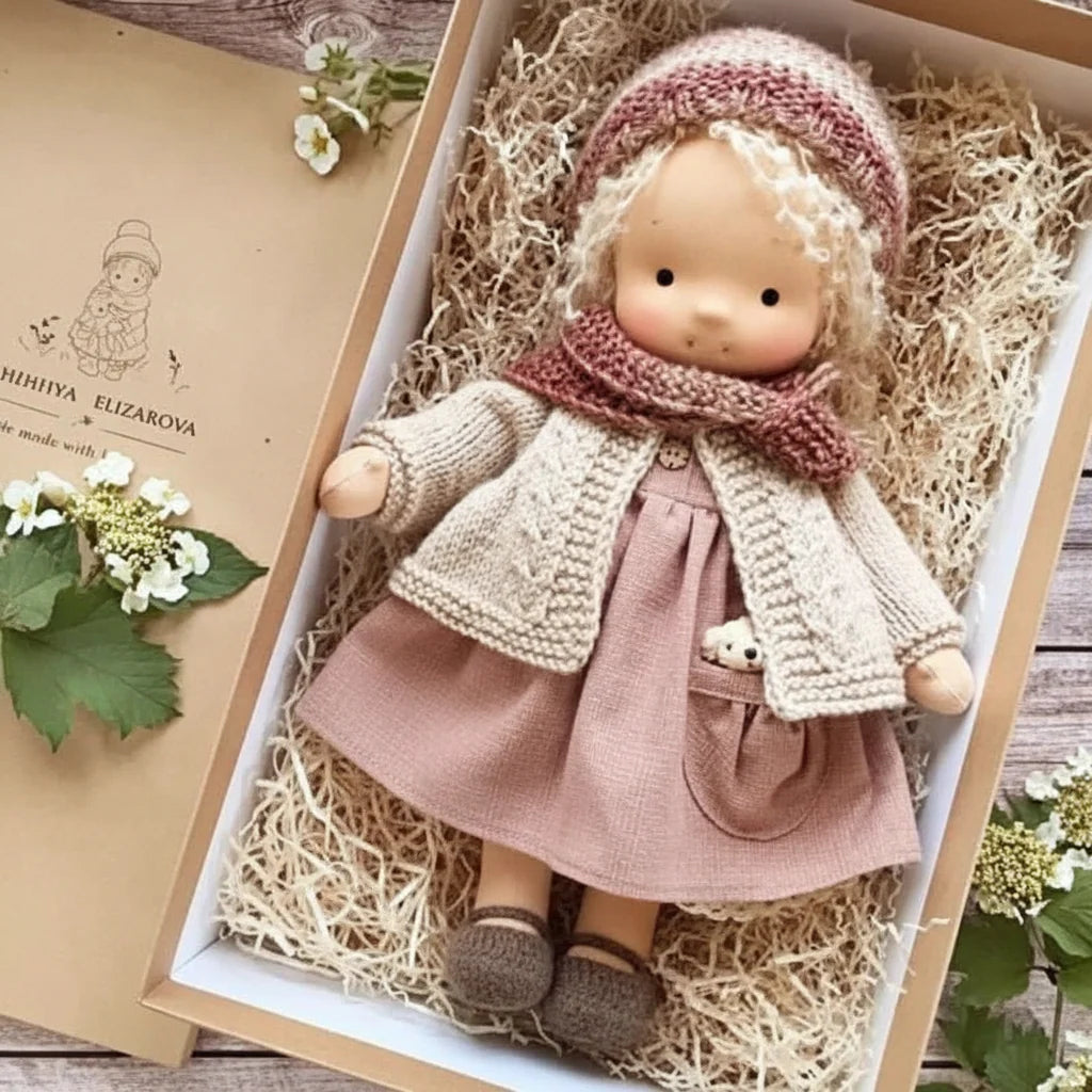 Soft Cotton Doll – Waldorf-style handmade toy, gentle playtime companion