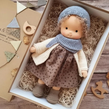 Soft Cotton Doll – Waldorf-style handmade toy, gentle playtime companion