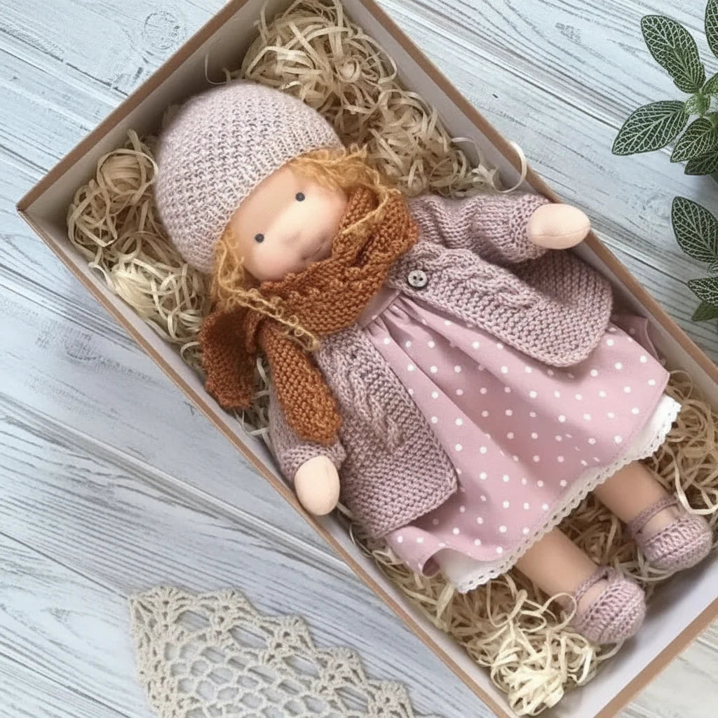 Soft Cotton Doll – Waldorf-style handmade toy, gentle playtime companion