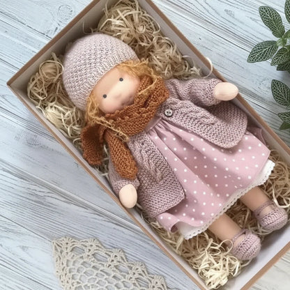 Soft Cotton Doll – Waldorf-style handmade toy, gentle playtime companion