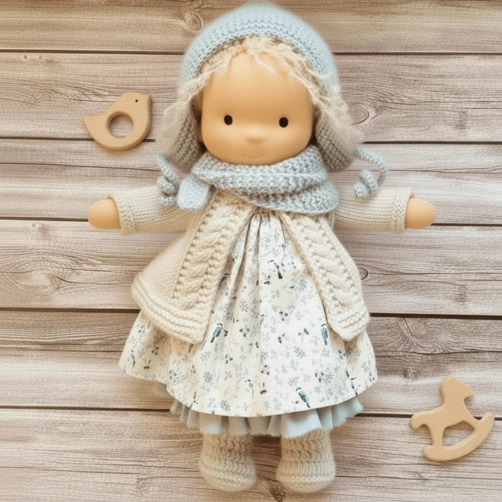 Soft Cotton Doll – Waldorf-style handmade toy, gentle playtime companion