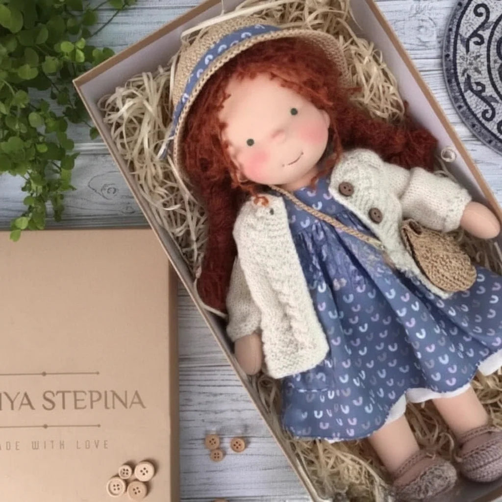 Soft Cotton Doll – Waldorf-style handmade toy, gentle playtime companion