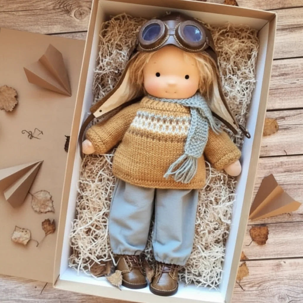 Soft Cotton Doll – Waldorf-style handmade toy, gentle playtime companion