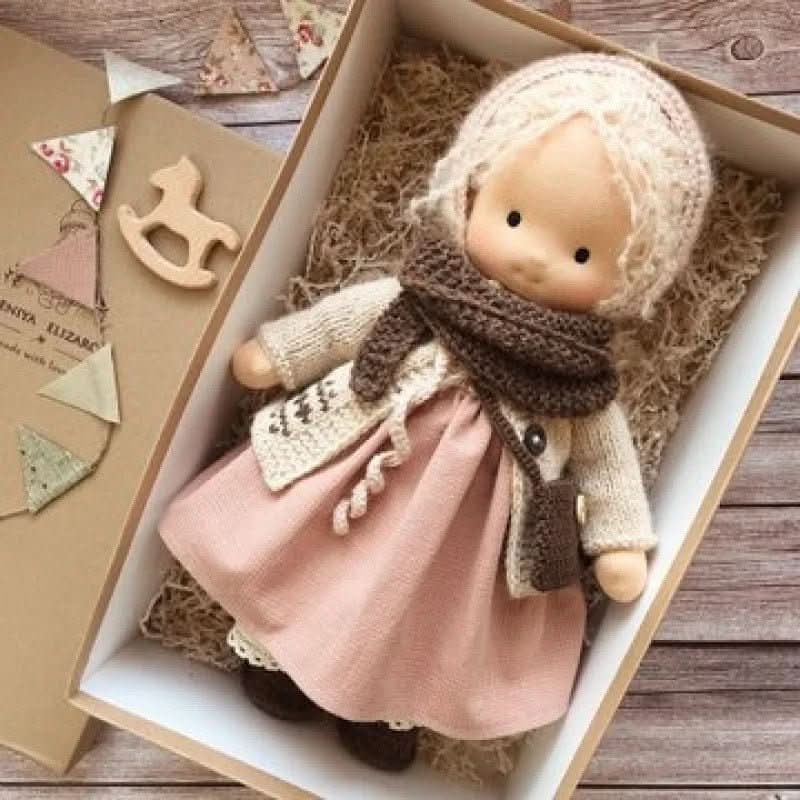 Soft Cotton Doll – Waldorf-style handmade toy, gentle playtime companion
