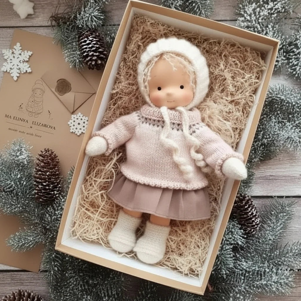 Soft Cotton Doll – Waldorf-style handmade toy, gentle playtime companion