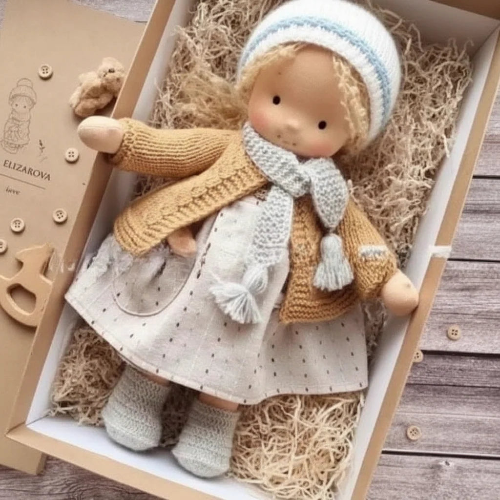 Soft Cotton Doll – Waldorf-style handmade toy, gentle playtime companion