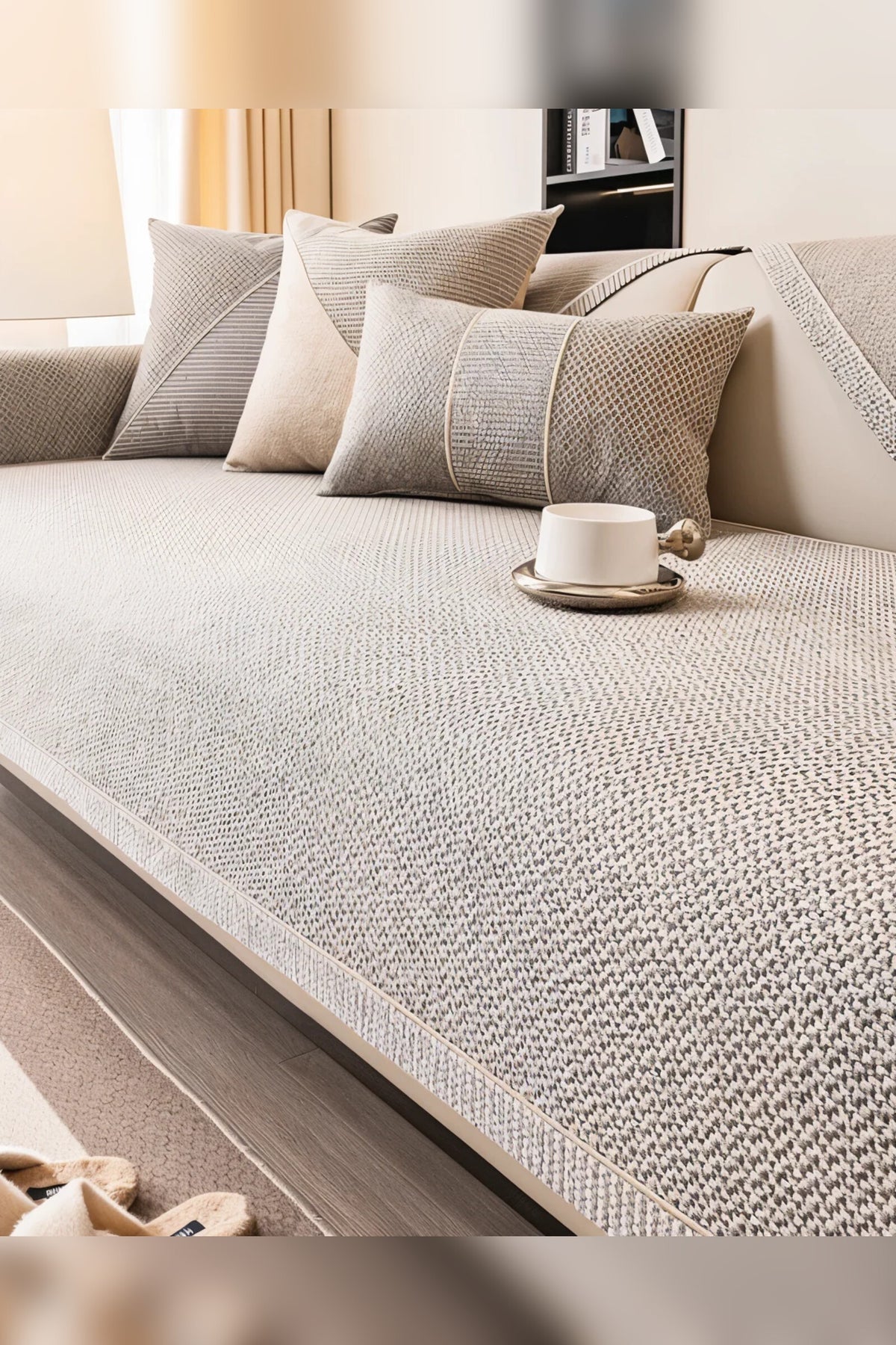 Soft Natural Cotton Sofa Cover – breathable, machine washable