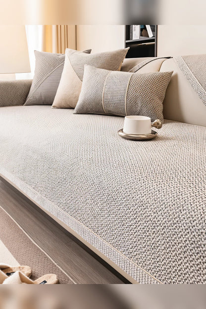 Soft Natural Cotton Sofa Cover – breathable, machine washable