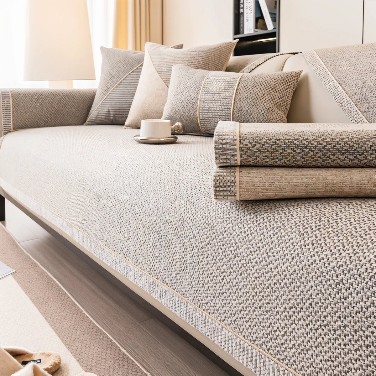 Soft Natural Cotton Sofa Cover – breathable, machine washable