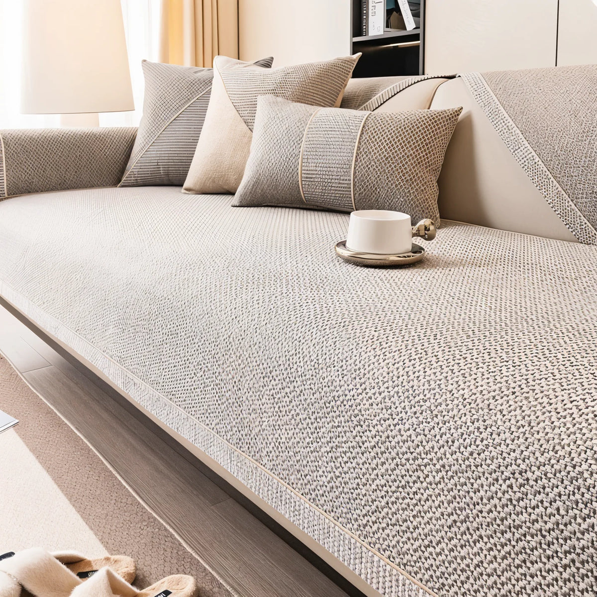 Soft Natural Cotton Sofa Cover – breathable, machine washable