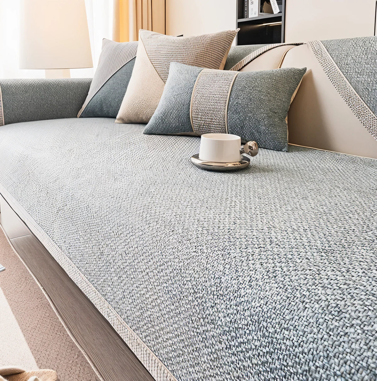 Soft Natural Cotton Sofa Cover – breathable, machine washable