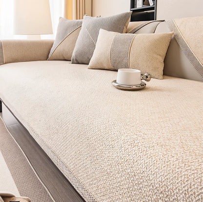 Soft Natural Cotton Sofa Cover – breathable, machine washable