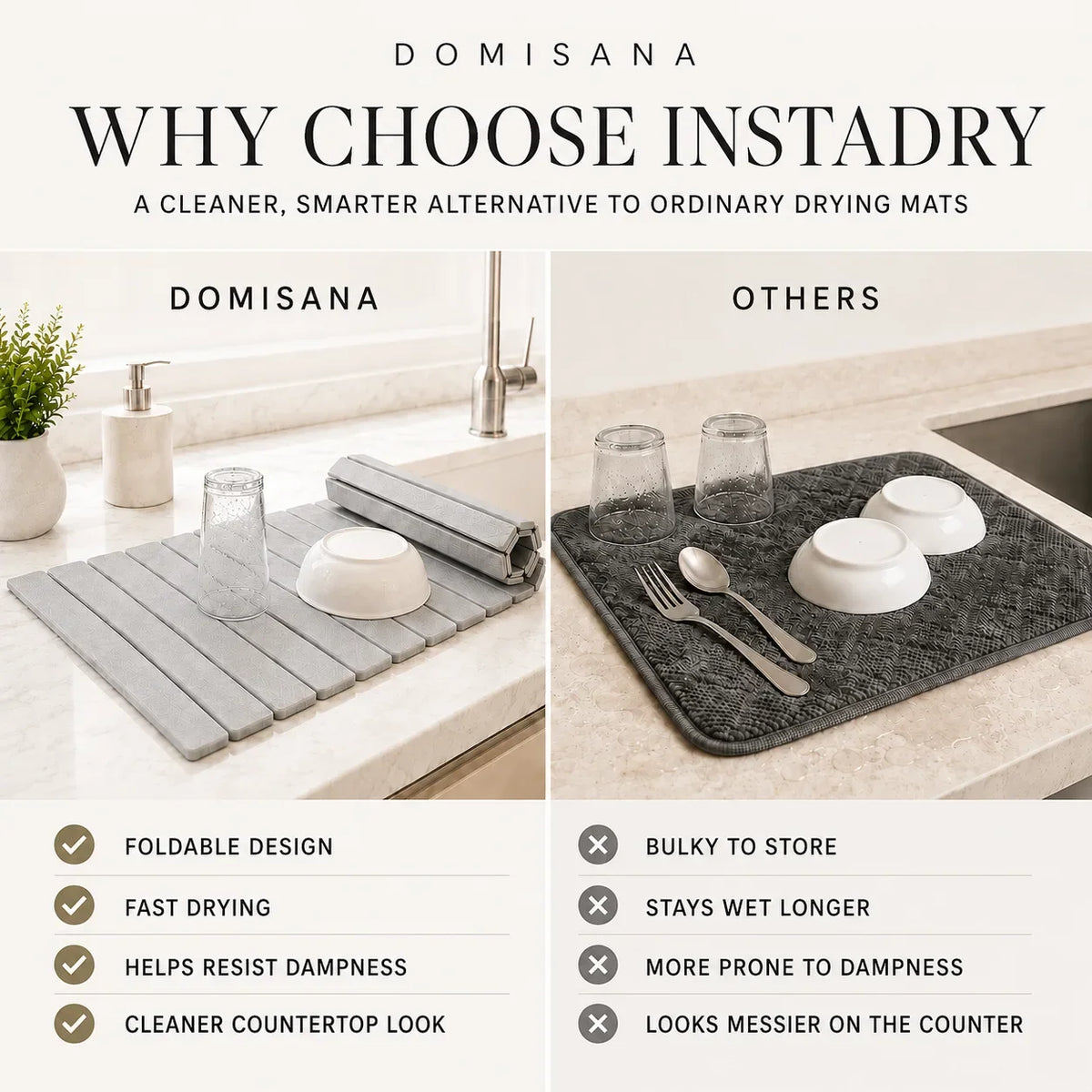 Stone Rapid Drying Mat – instant water absorbent, foldable design, multi-use