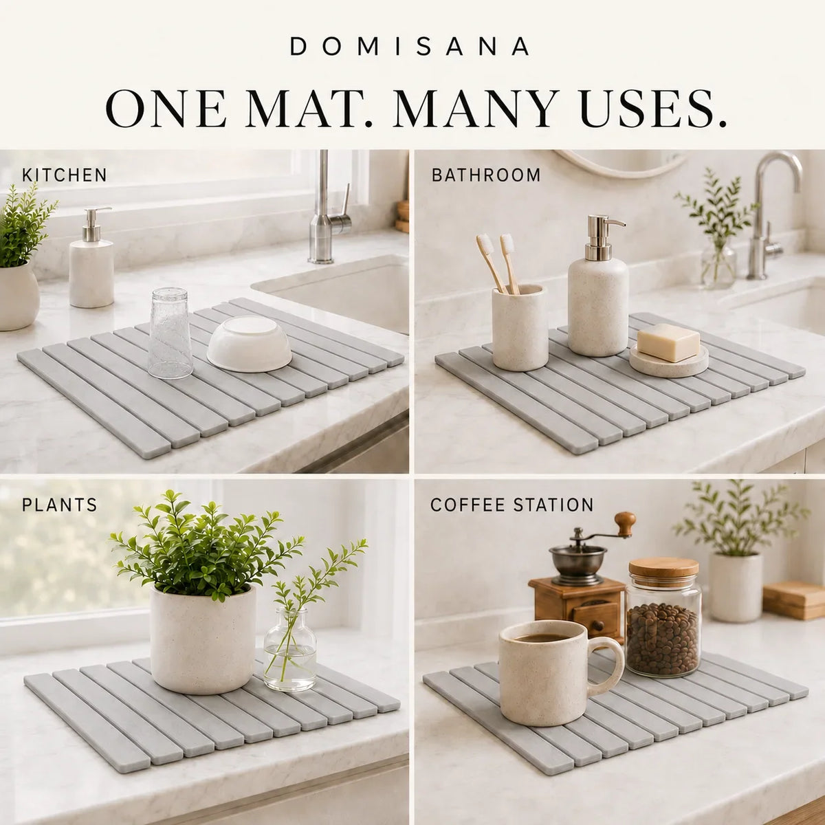 Stone Rapid Drying Mat – instant water absorbent, foldable design, multi-use