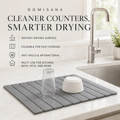 Stone Rapid Drying Mat – instant water absorbent, foldable design, multi-use