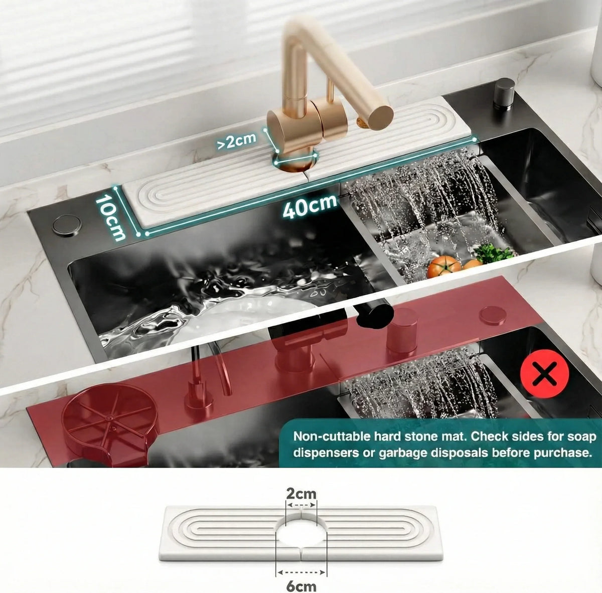 Stone Sink Mat – instant water absorption, heat-resistant