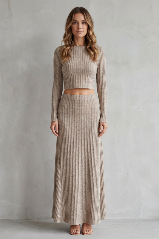 <strong>Aubrie Ribbed Knit Lounge Set</strong> – <strong>Effortless Comfort and Style</strong> 1