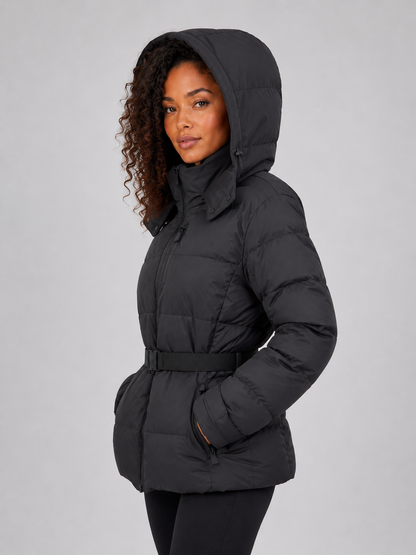 <strong>Women’s Belted Hooded Puffer Jacket</strong> – <strong>Cozy Winter Warmth</strong> 2