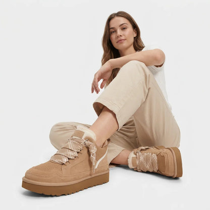Suede Winter Boots Women - Sand Fleece Lined Footwear