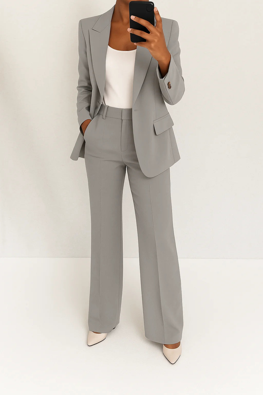 Suit Women - Tailored Suit Set with Single Button Front