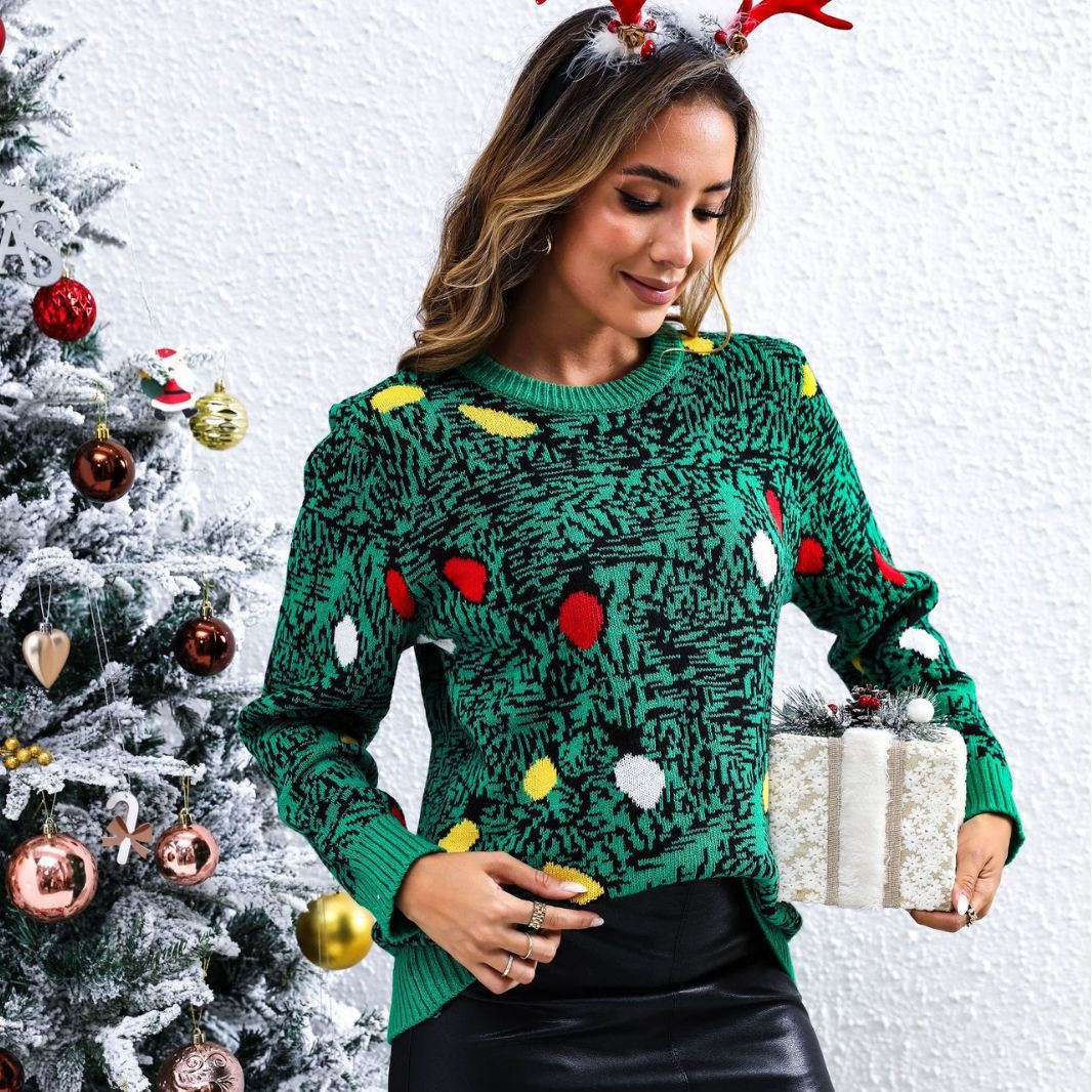 Sweater Women - Christmas Tree with 3D Ornaments